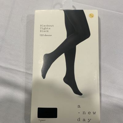 A NEW DAY 120 Denier  Blackout Tights Black , Size Small / Medium